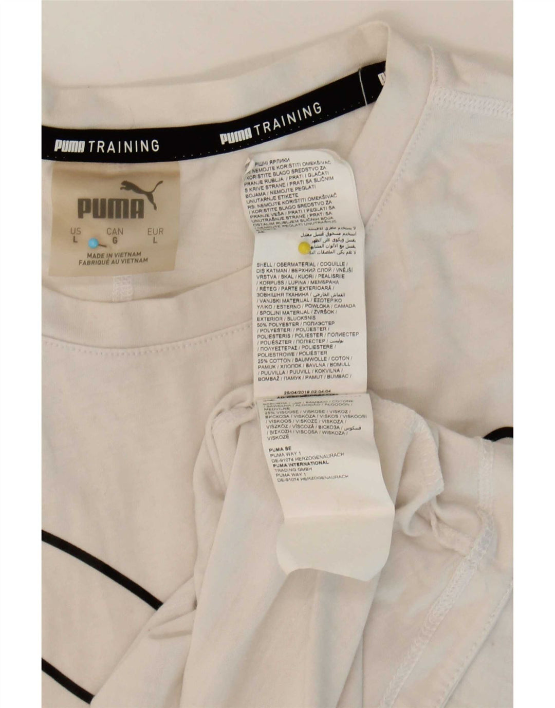Puma Damen Grafik T-Shirt Top UK 16 Large Weiß Polyester