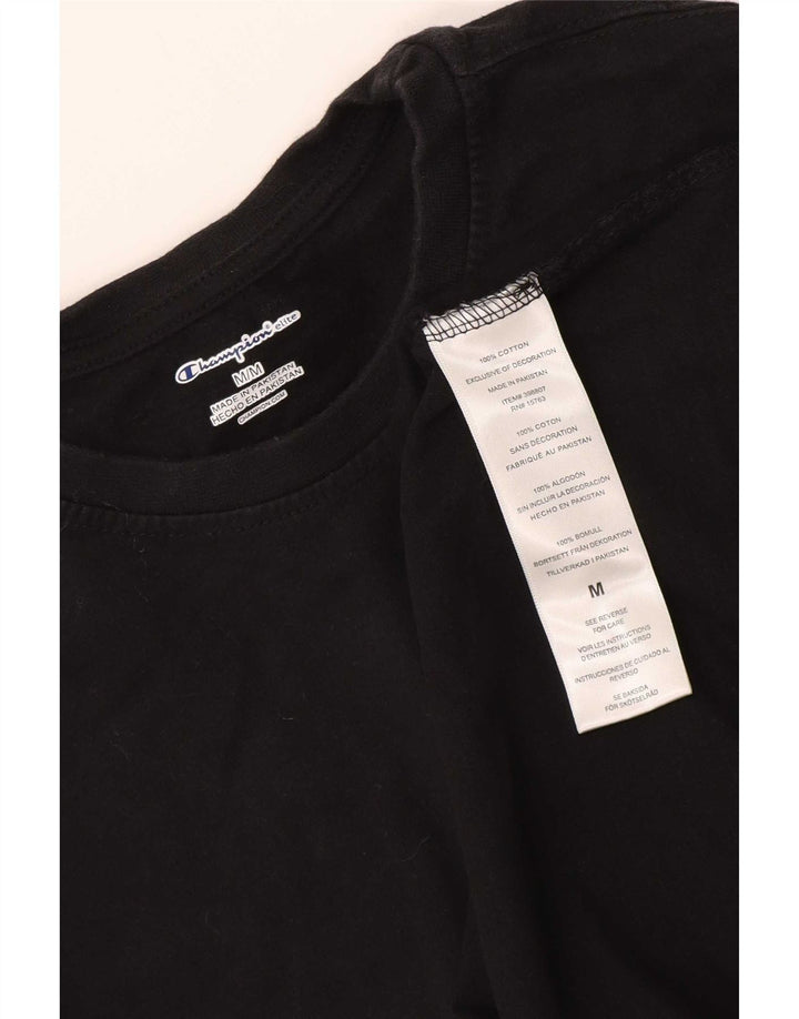 Champion Damen Top Langarm UK 14 Mittelschwarze Baumwolle