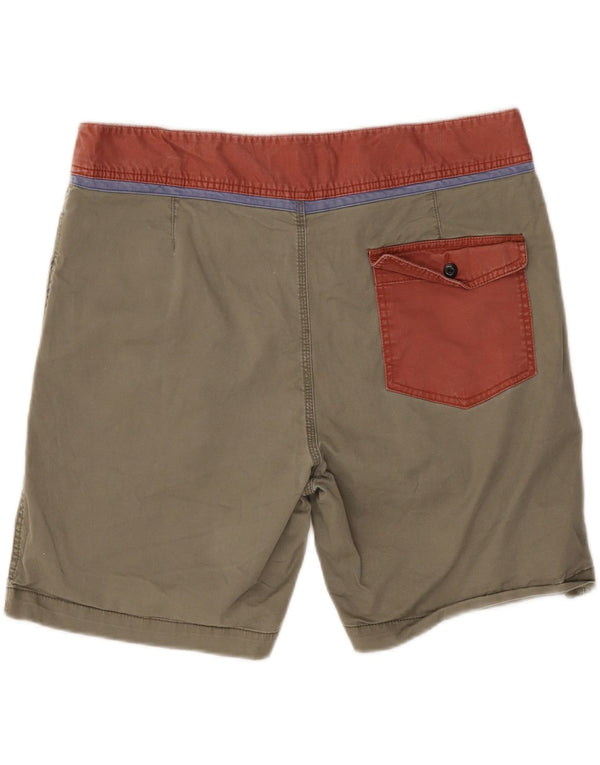 Quiksilver Herren-Shorts W36, groß, Khaki, Colourblock-Baumwolle