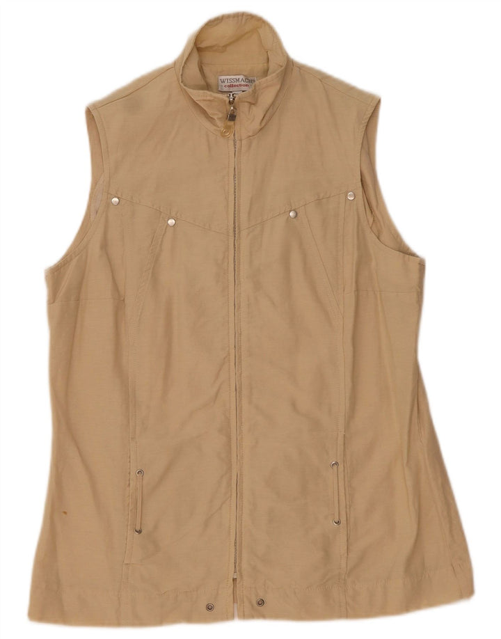 Wissmach Damen Übergroße Weste UK 10 Small Beige Baumwolle