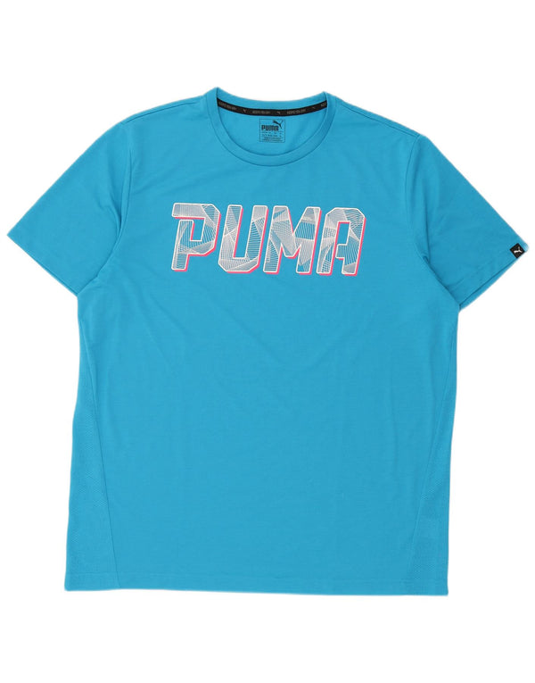 Puma Mens Graphic T-Shirt Top XL Blue