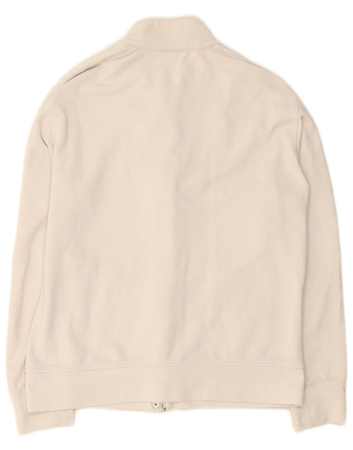 ASICS Damen-Trainingsanzug-Top-Jacke, UK 14, großes weißes Polyamid