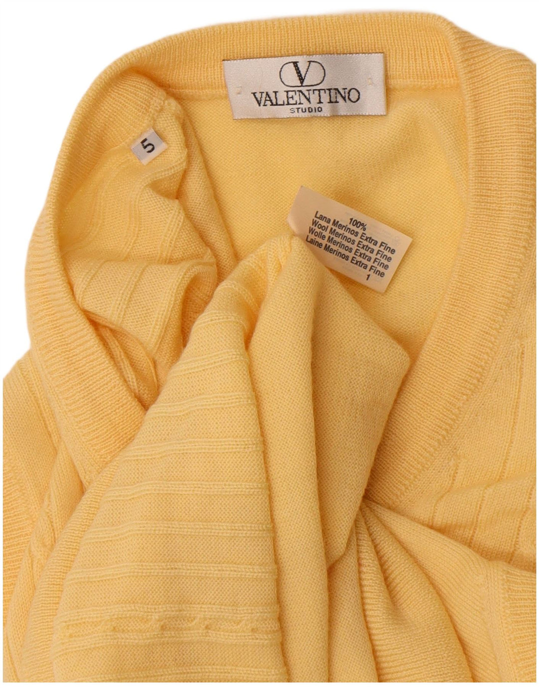 Valentino Herren Weste Tank Top Große gelbe Merinowolle