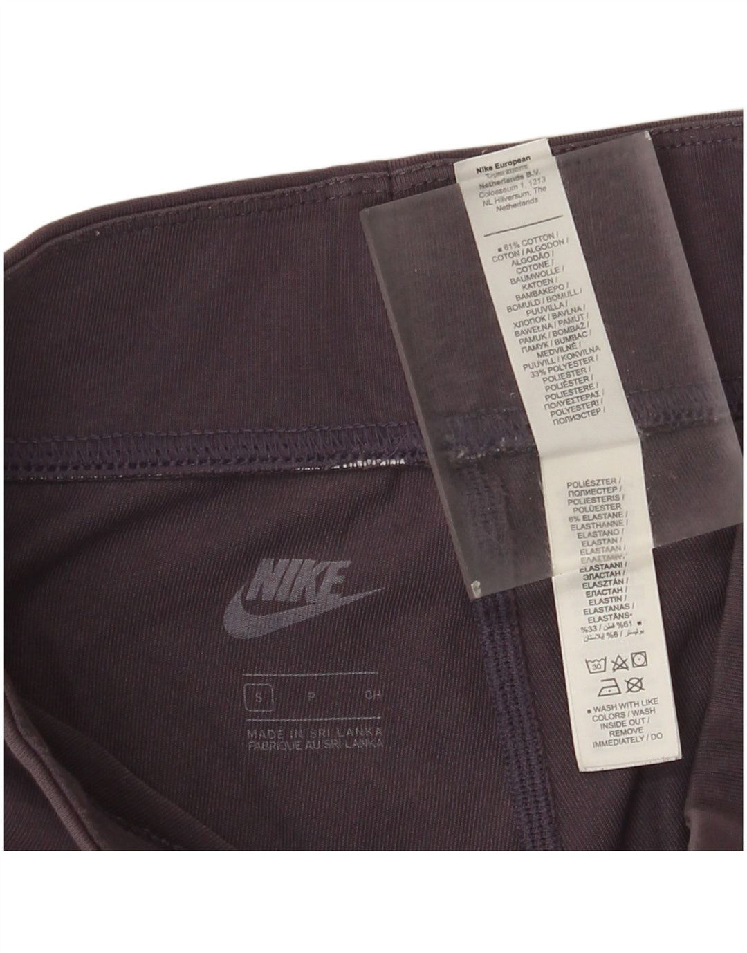 Nike Damen Leggings UK 10 Small Lila Baumwolle