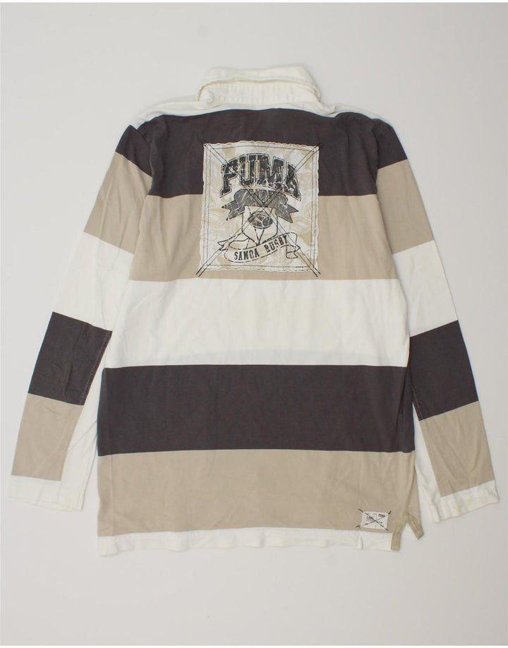 PUMA Herren Grafik-Langarm-Rugby-Poloshirt, groß, mehrfarbig, gestreift
