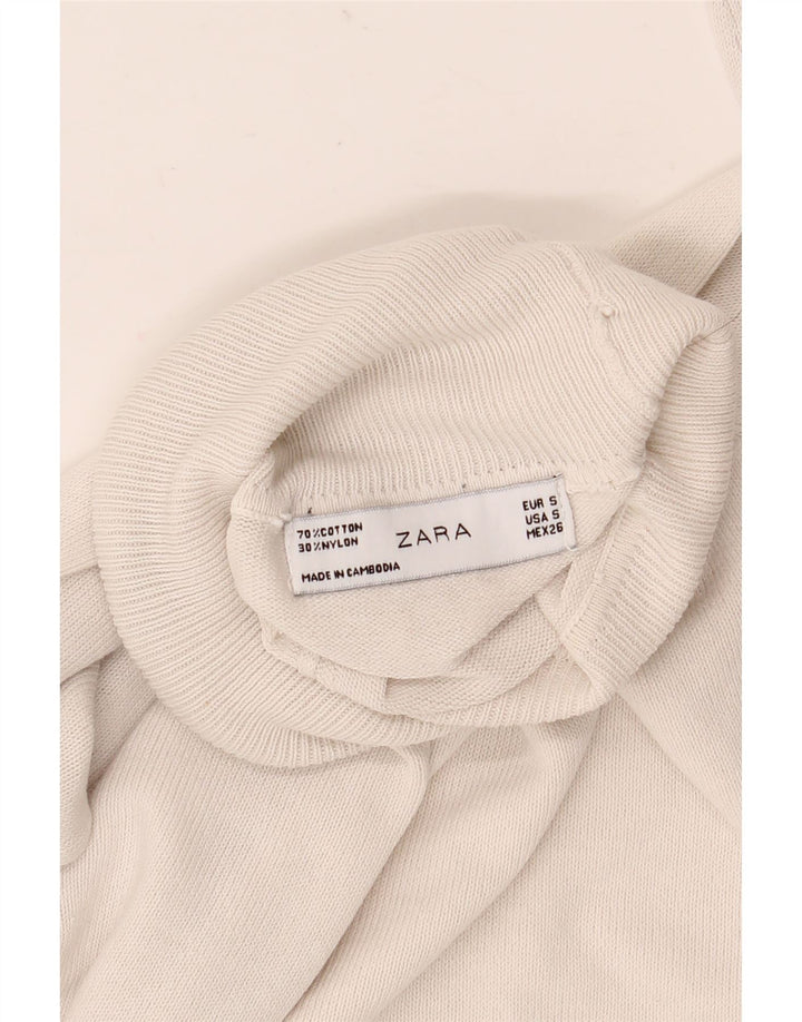 Zara Damen-Pullover mit Rollkragen, Gr. 10, Größe S, Grau, Baumwolle