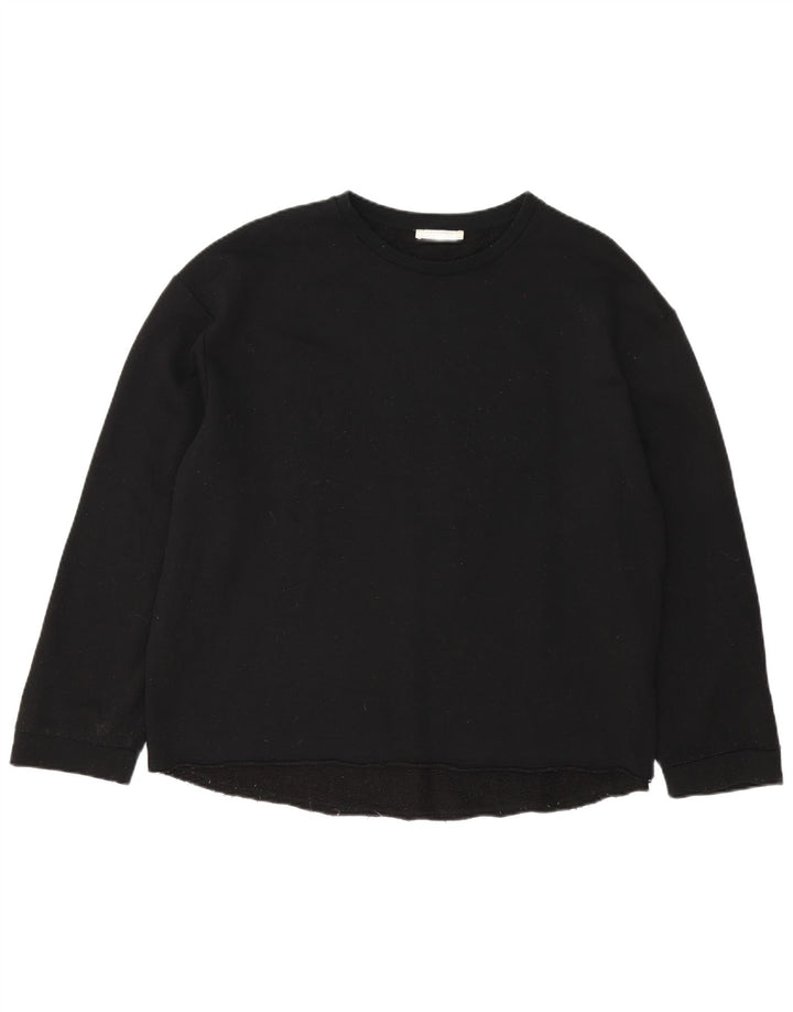 Zara Womens Trafaluc übergroße Bluse Top UK 16 große schwarze Baumwolle
