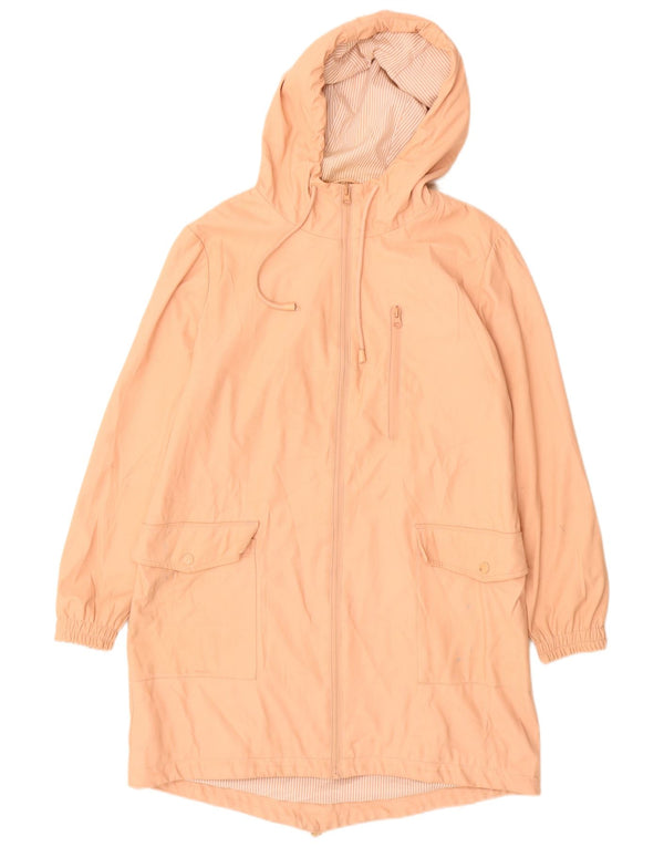 Zara Damen-Regenmantel mit Kapuze, UK 10, Größe S, rosa, Polyurethan