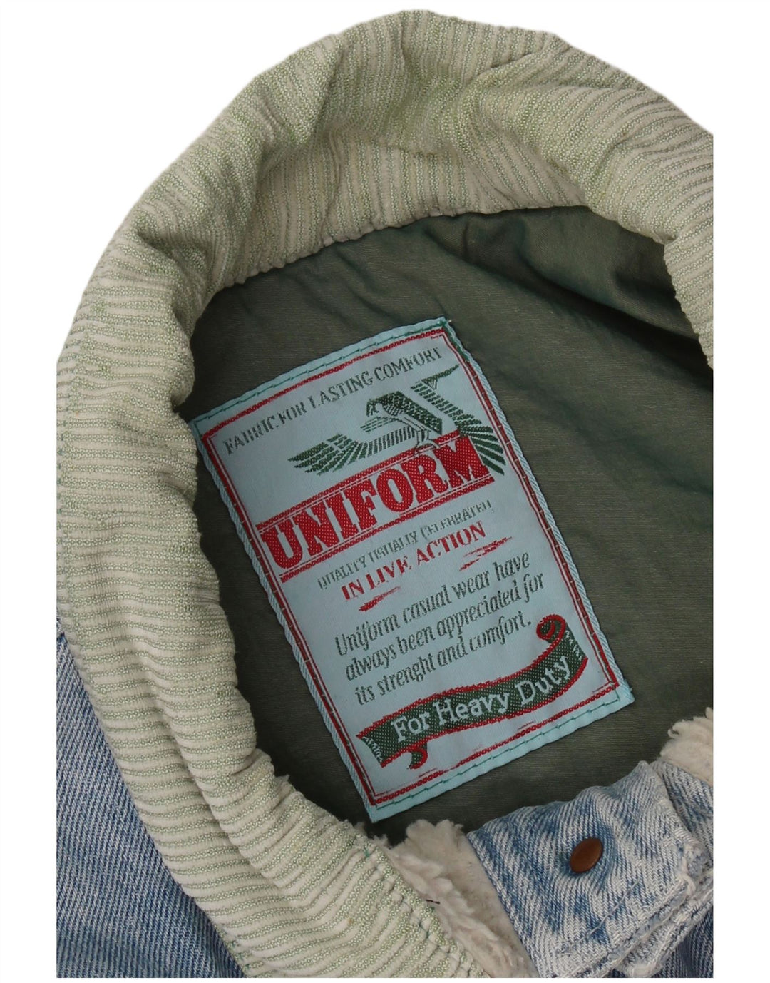 Uniform Herren Denim Sherpa Jacke UK 42 XL Blau