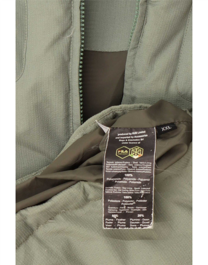 Fila Herren Wattierte Jacke UK 44 2XL Grün Polyamid