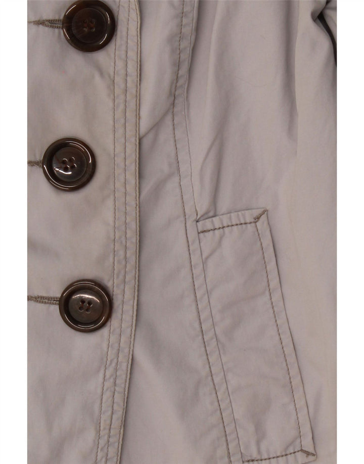 Marks & Spencer Damen 3/4-Ärmel Zweireihige Jacke UK 8 Small Grau