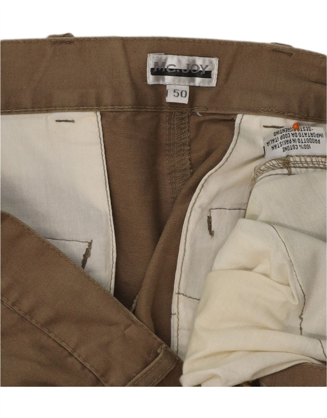 MC JOY Herren Cargoshorts IT 50 Large W38 Beige Baumwolle