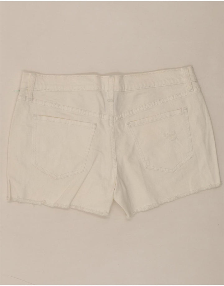 MOSSIMO Womens Boyfriend Distressed Denim Shorts US 6 Medium W28  White Vintage Mossimo and Second-Hand Mossimo from Messina Hembry 
