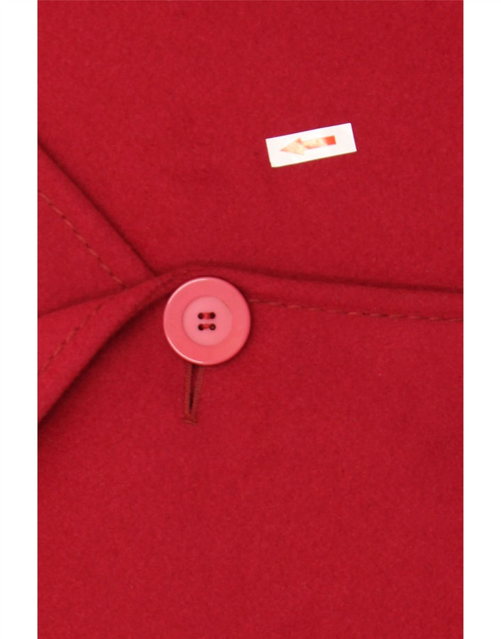 Vintage Damen Übergroßer Mantel IT 53 2XL Rote Wolle