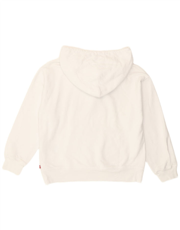 Levi's Damen-Kapuzenpullover mit Grafik, übergroß, Größe UK 14, mittelweiße Baumwolle