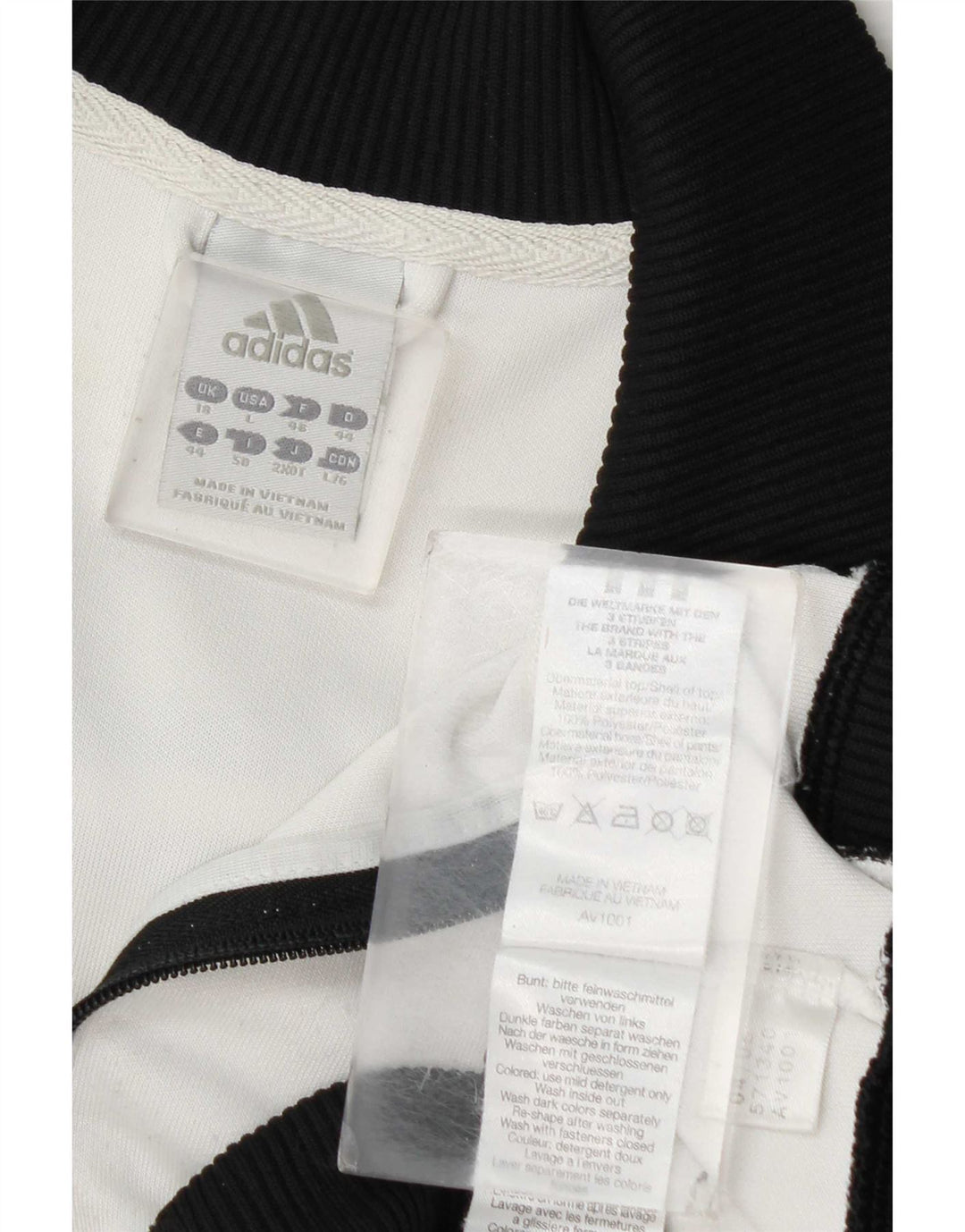 Adidas Damen Trainingsanzug Top Jacke UK 18 XL Weiß Colourblock Polyester