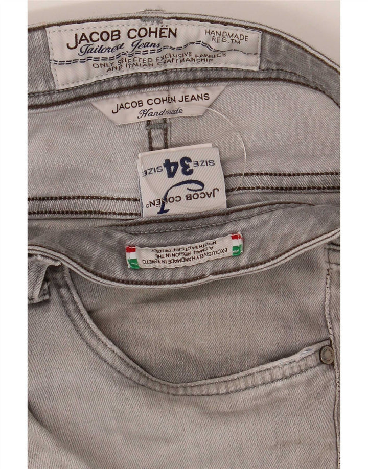Jacob Cohen Herren Slim Jeans W34 L30 Graue Baumwolle