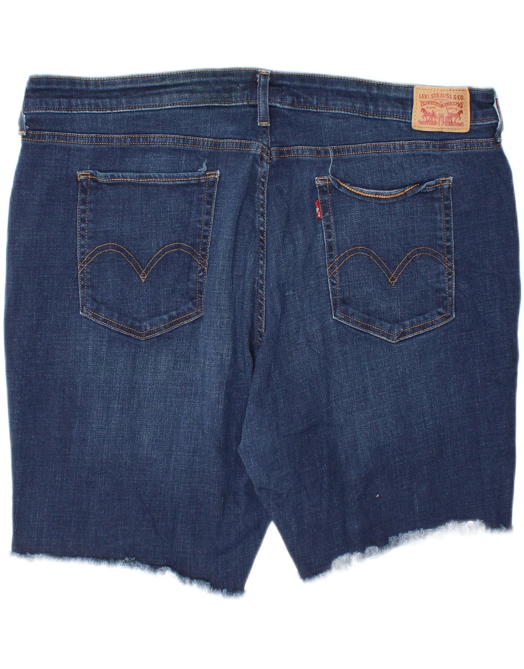 LEVI'S Womens Plus Size Classic Fit Denim Shorts US 24 2XL W46 Blue Cotton Vintage Levi's and Second-Hand Levi's from Messina Hembry 