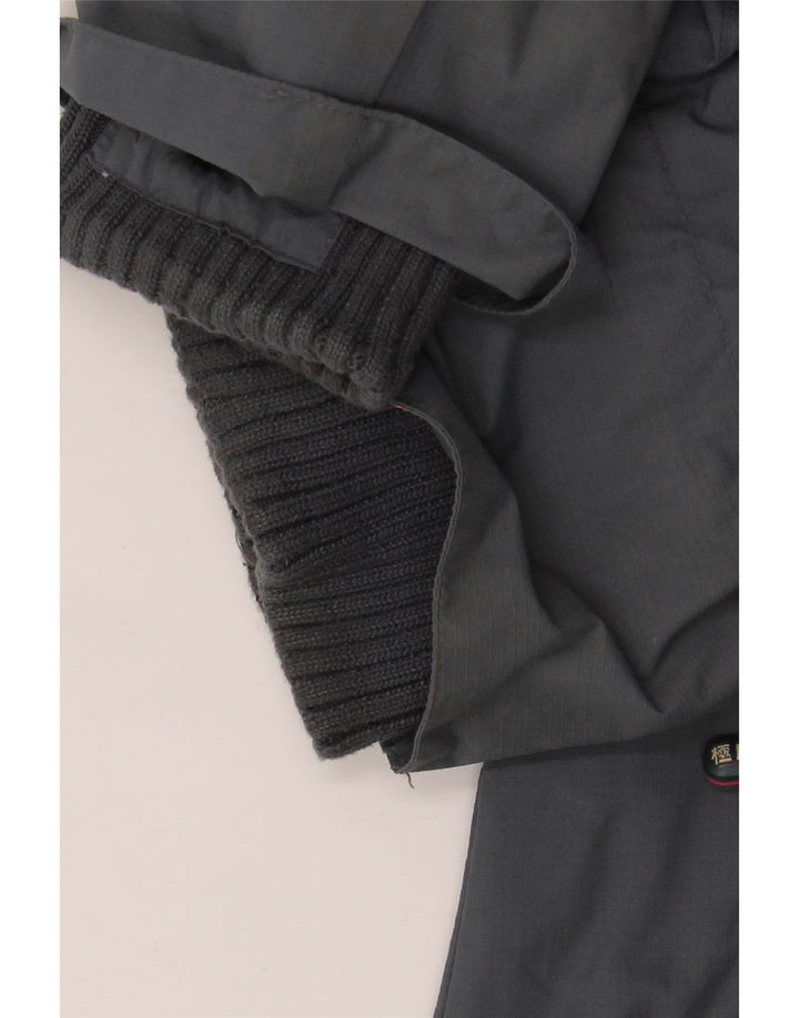 Superdry Damen Windcheater Regenjacke UK 42 XL Graues Nylon
