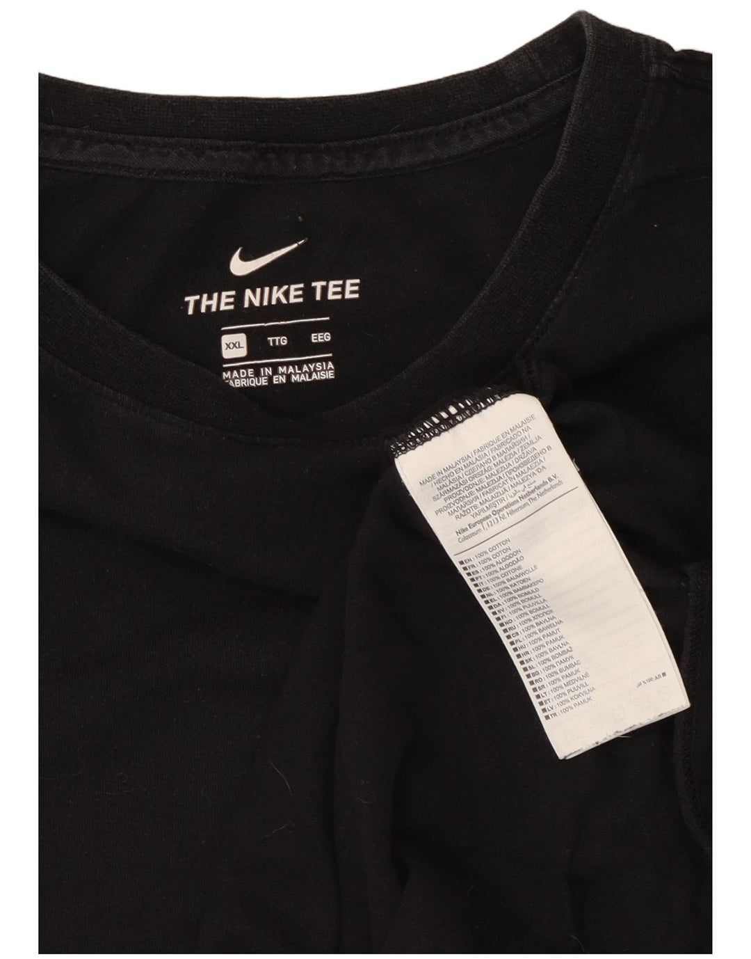 Nike Herren T-Shirt Top 2XL Schwarz Baumwolle