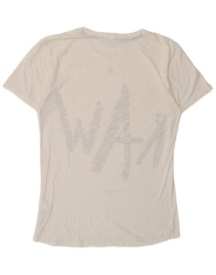 G-Star Herren Grafik-T-Shirt-Oberteil aus mittelweiß gesprenkelter Baumwolle