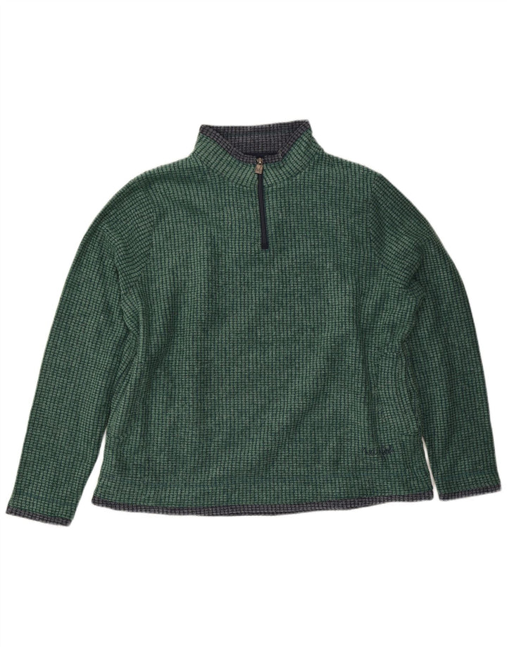 Weird Fish Herren-Fleecepullover mit Reißverschluss am Hals, XL, grünes Polyester