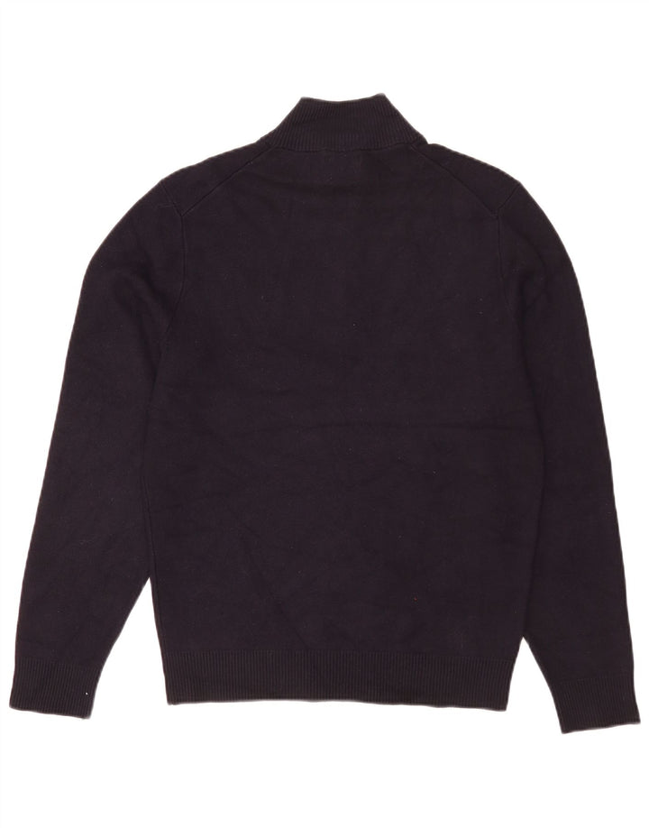Massimo Dutti Herren-Pullover mit Reißverschluss am Hals, mittleres Marineblau