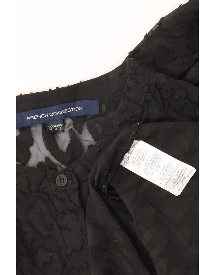 Durchsichtiges Tunika-Oberteil für Damen von French Connection, UK 12, Mittelschwarz