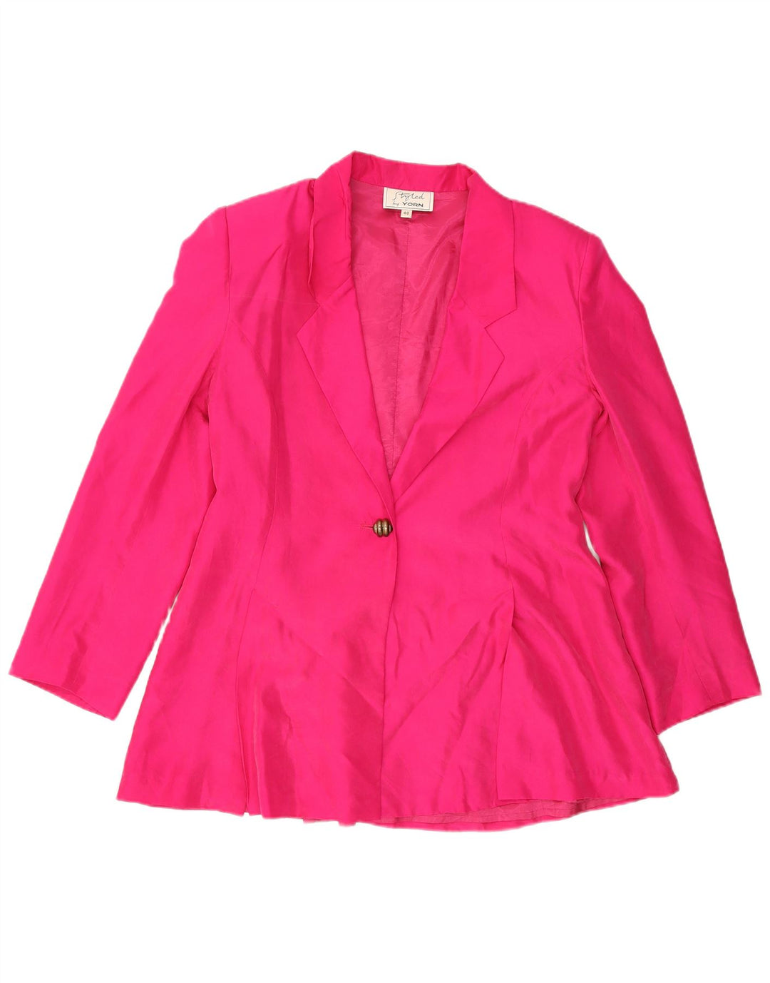 Yorn Damen-Blazerjacke mit 1 Knopf, EU 40, mittelrosa Seide