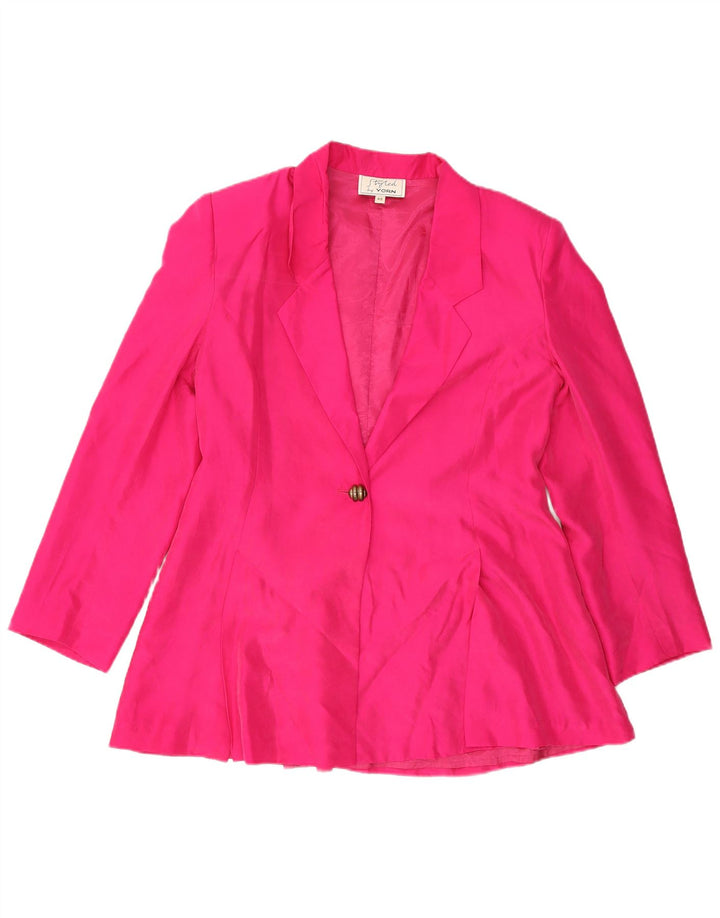 Yorn Damen-Blazerjacke mit 1 Knopf, EU 40, mittelrosa Seide