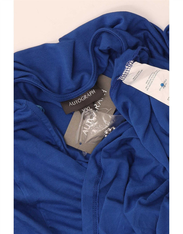 Marks & Spencer Damen Autograph Übergroßes Tunika-Oberteil UK 20 2XL Blaue Viskose