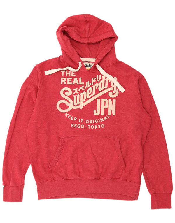 Superdry Herren Grafik-Hoodie-Pullover 2XL aus roter Baumwolle
