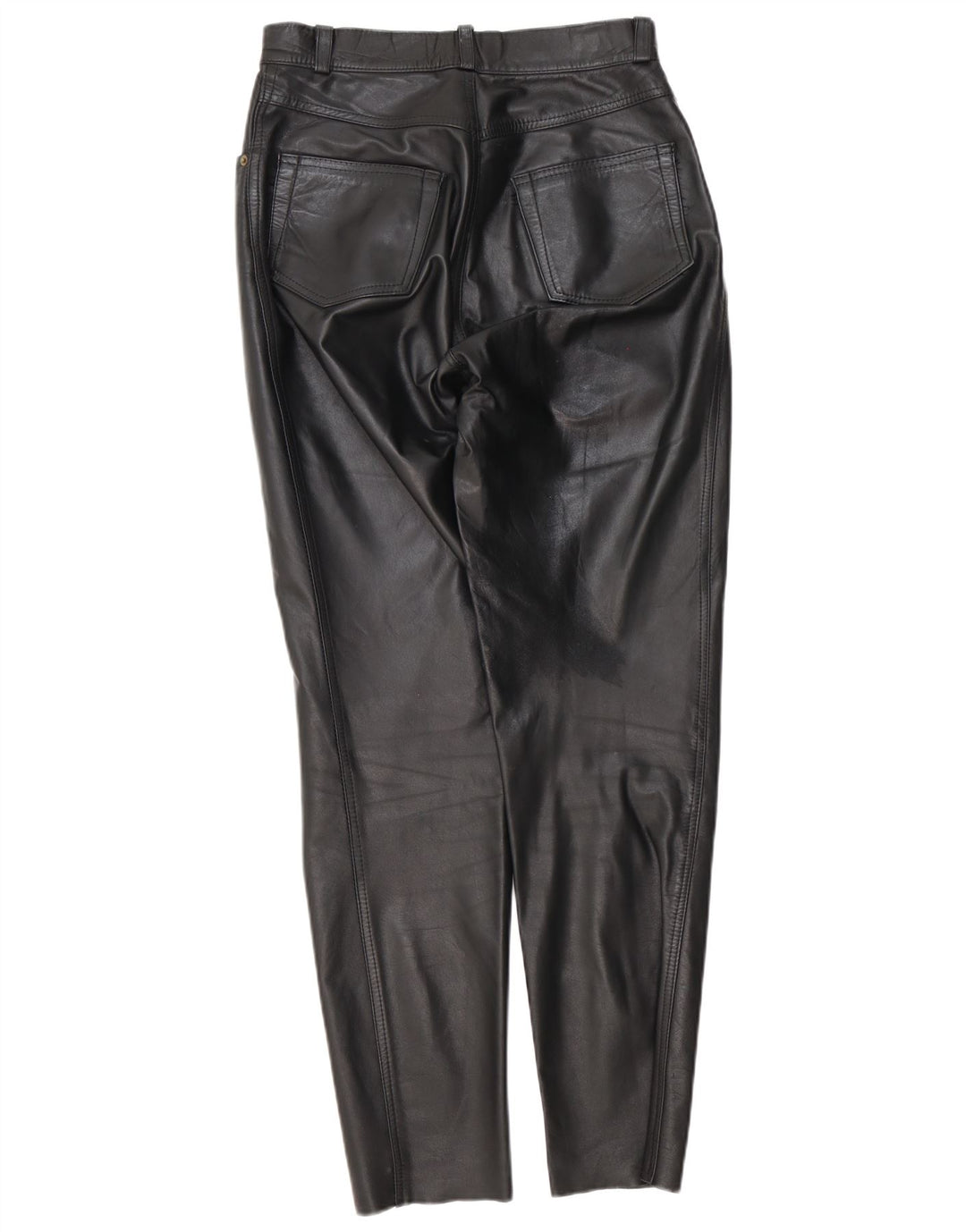 Echtleder Damen Tapered Hose W28 L29 Schwarz