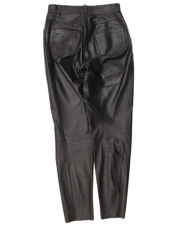 Echtleder Damen Tapered Hose W28 L29 Schwarz