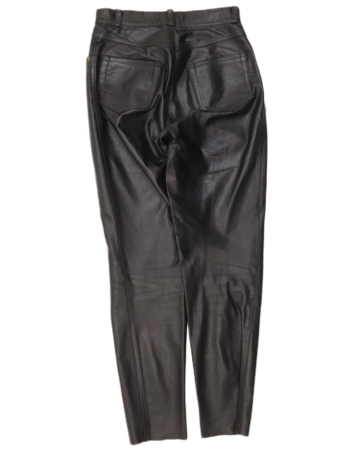 Echtleder Damen Tapered Hose W28 L29 Schwarz