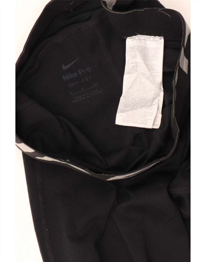 Nike Damen Dri Fit Graphic Leggings UK 8 Small Schwarz Polyester