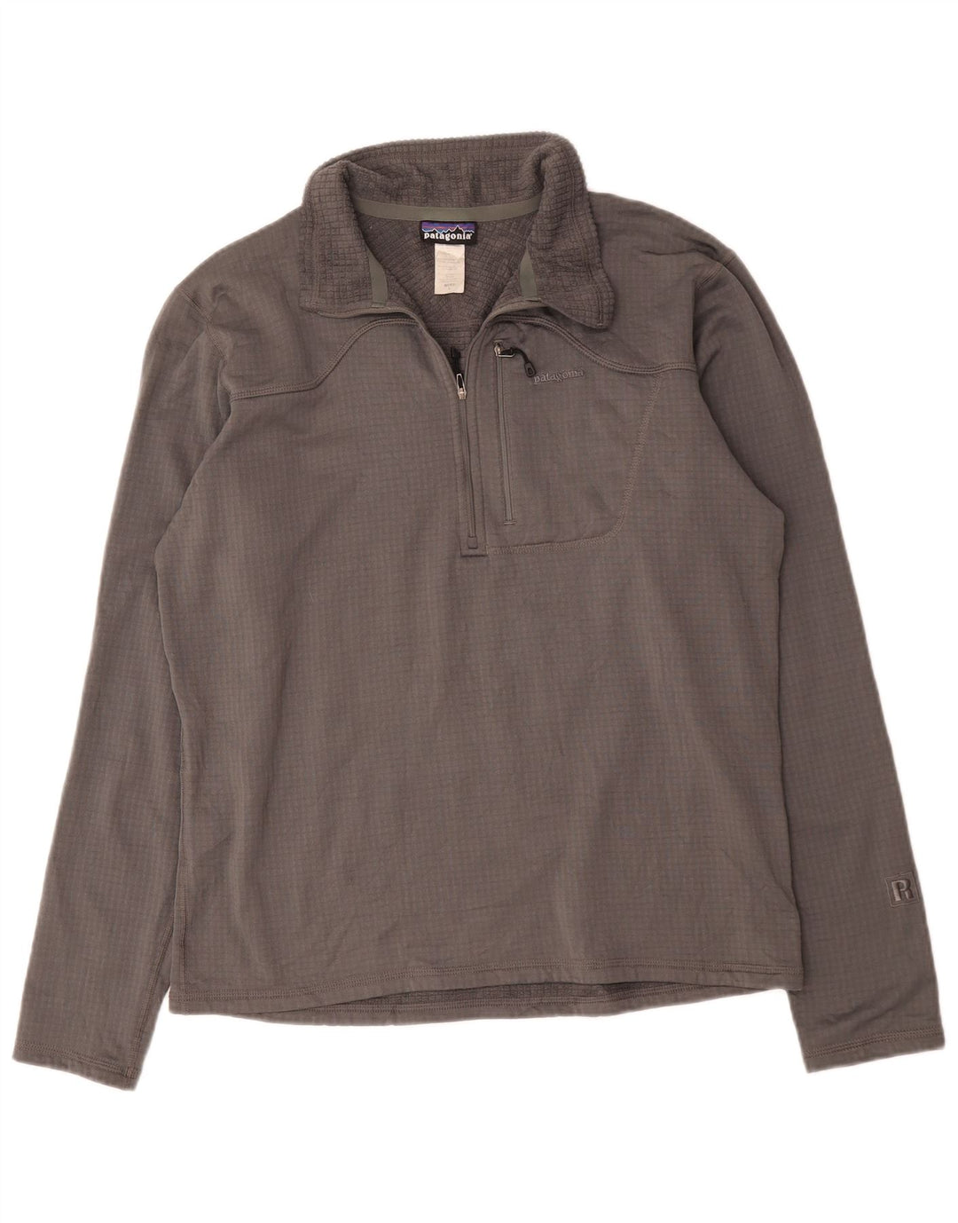 Patagonia Herren-Trainingsanzug mit Reißverschluss am Hals, großes, graues Polyester
