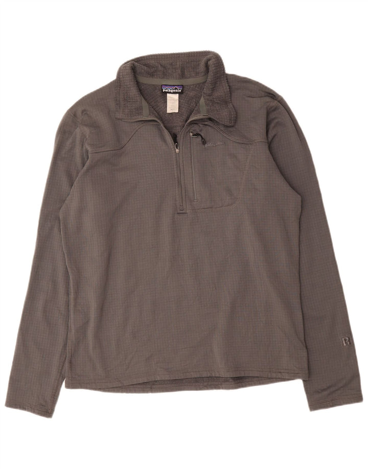 Patagonia Herren-Trainingsanzug mit Reißverschluss am Hals, großes, graues Polyester