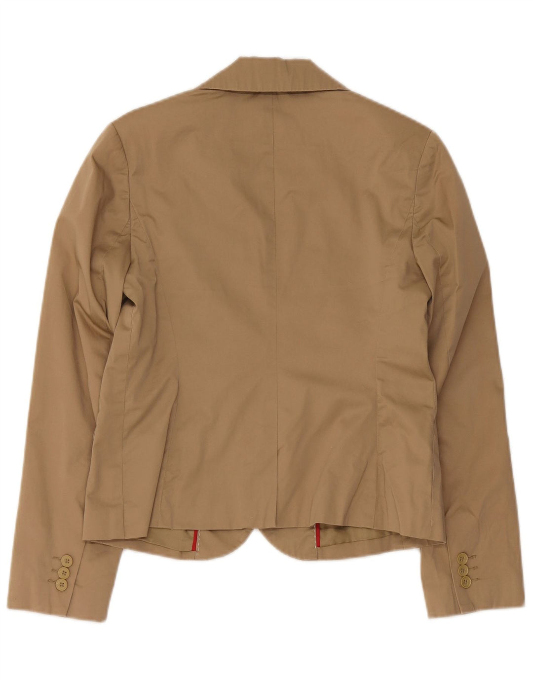Tommy Hilfiger Damen-Blazerjacke mit 2 Knöpfen, US 8, mittelbeige Baumwolle
