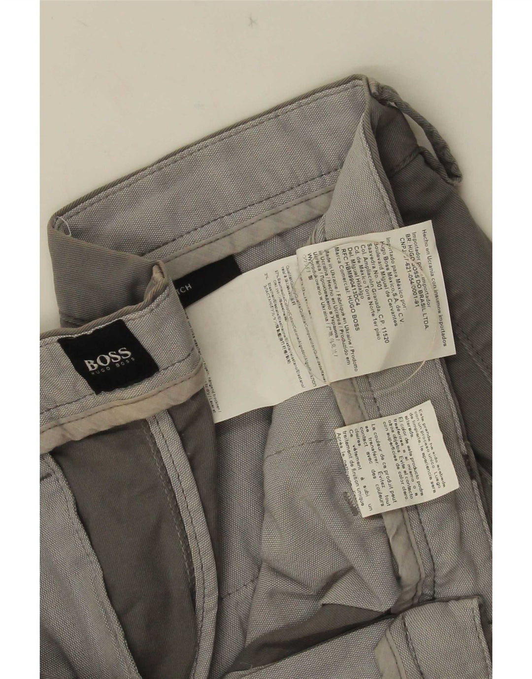 Hugo Boss Slim Chino-Hose für Herren, EU48, Größe M, B32, L30, Grau, Baumwolle