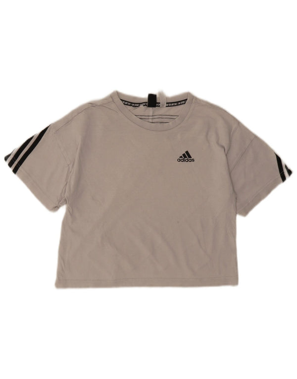 Adidas Mädchen Crop T-Shirt Top 11-12 Jahre Grau