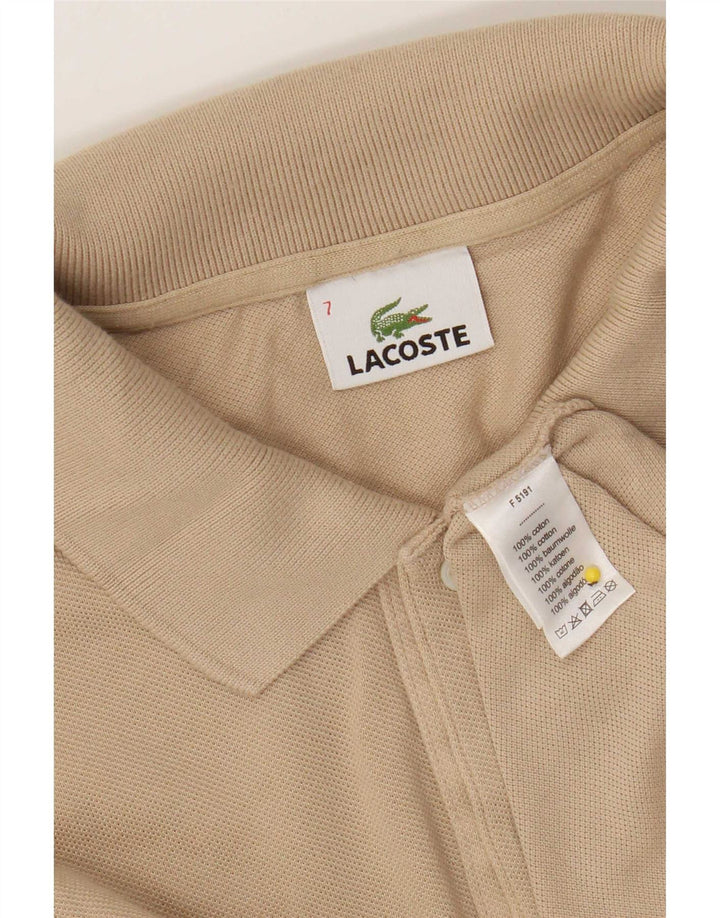 Lacoste Herren Poloshirt Größe 7 2XL Beige Baumwolle