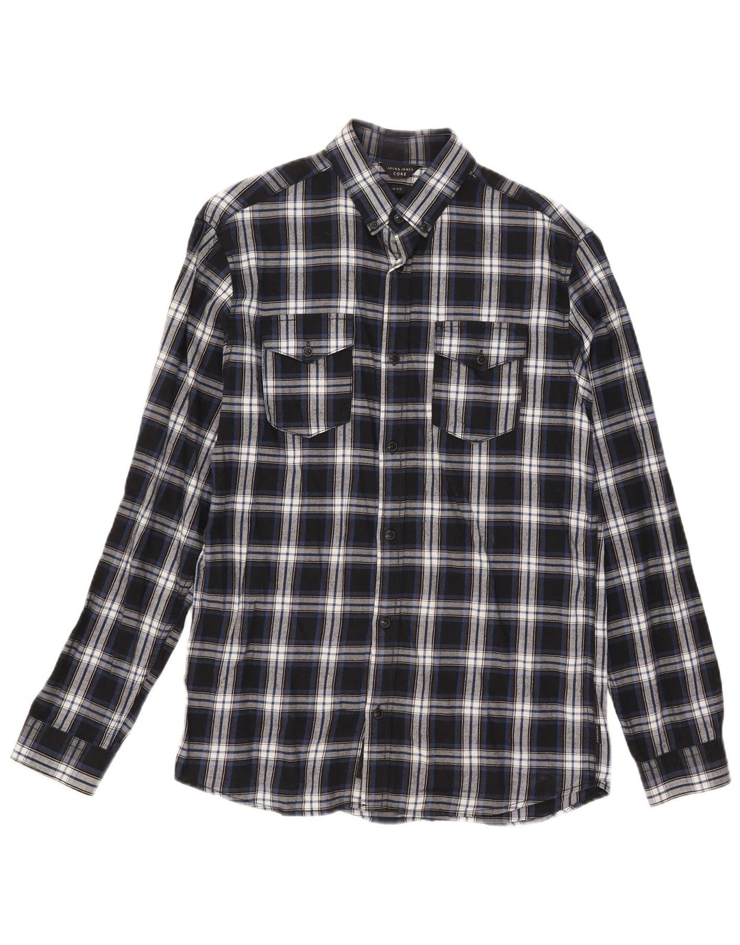 Jack & Jones Slim Fit Flanellhemd für Herren, klein, blau kariert