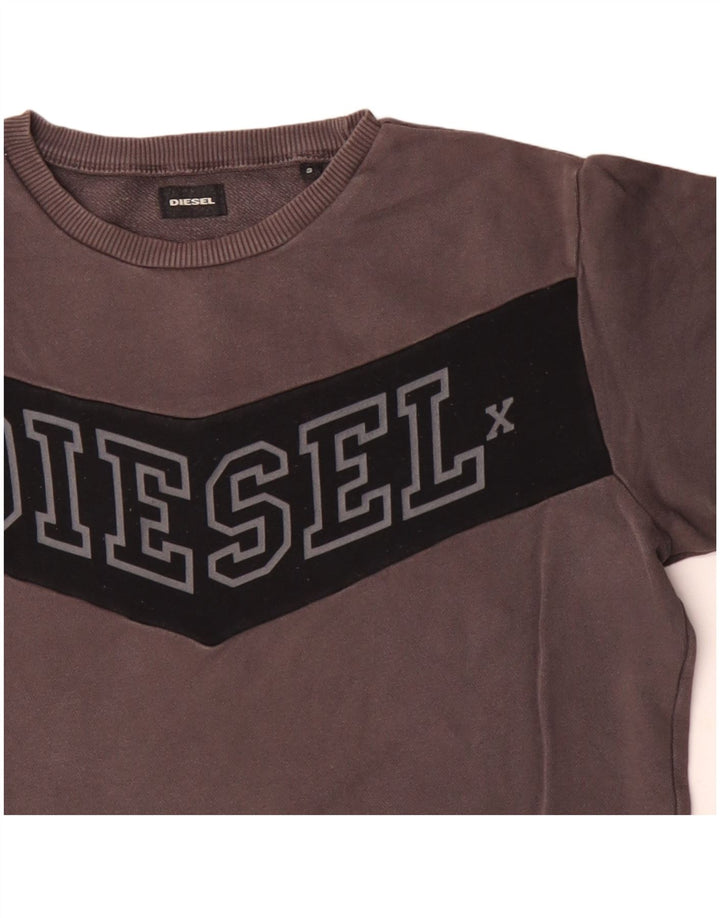 Diesel Herren-Sweatshirt mit Grafik, Größe S, Grau, Farbblock