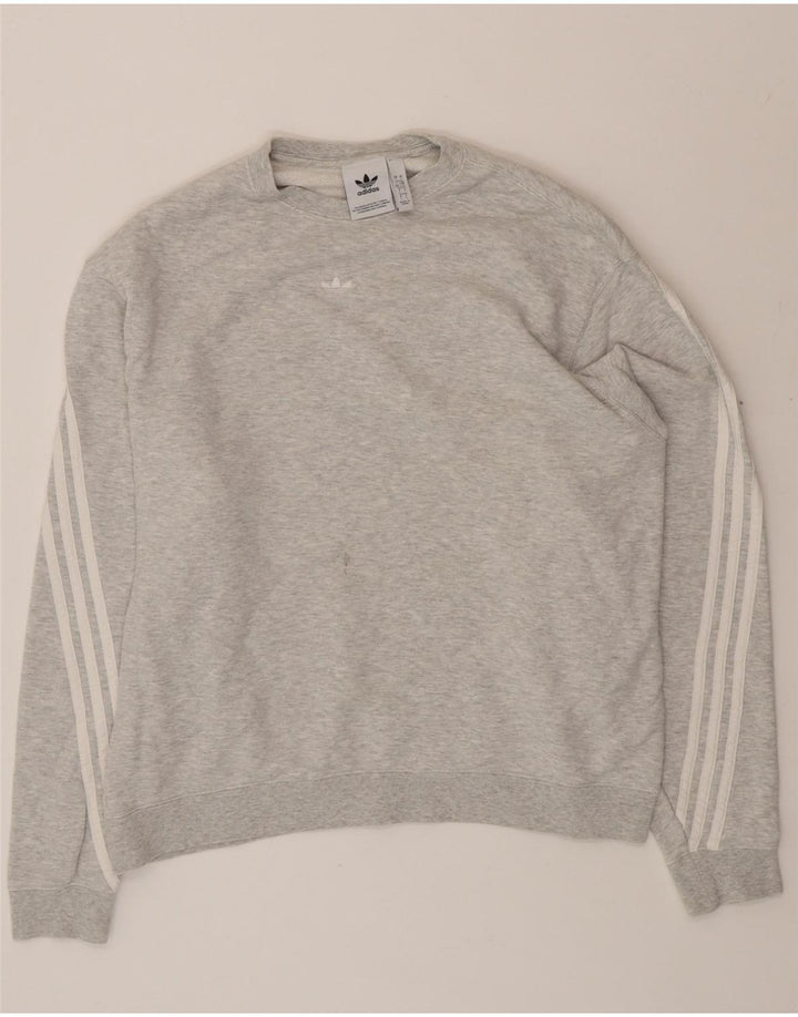 ADIDAS Mens Sweatshirt Jumper Large Grey Cotton Vintage Adidas and Second-Hand Adidas from Messina Hembry 