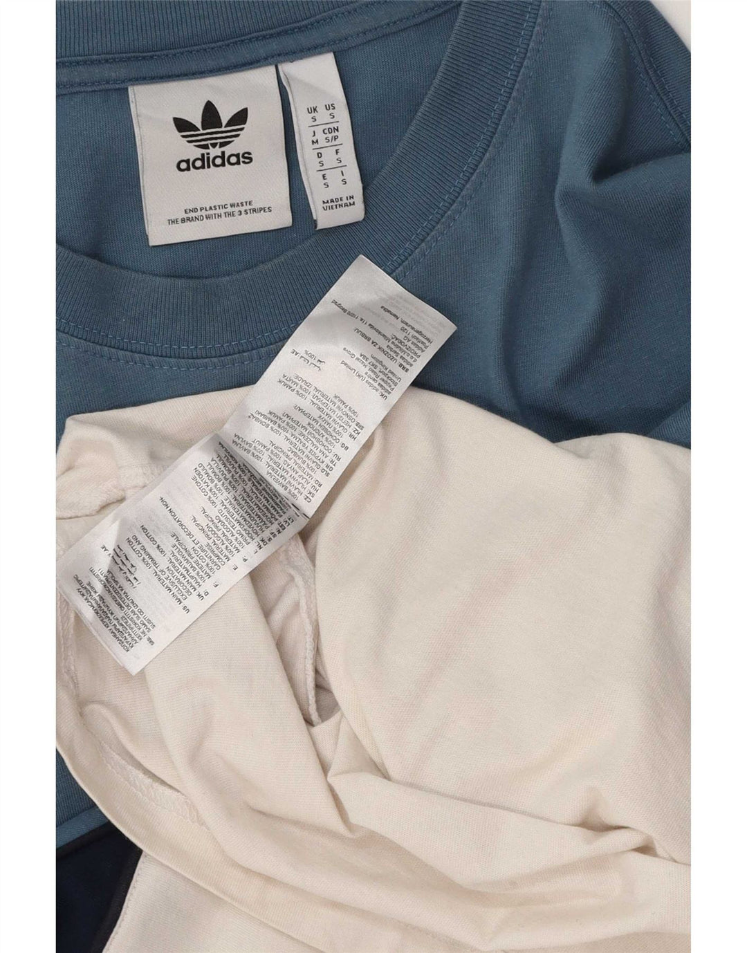 Adidas Herren T-Shirt Top Small Blau Colourblock Baumwolle