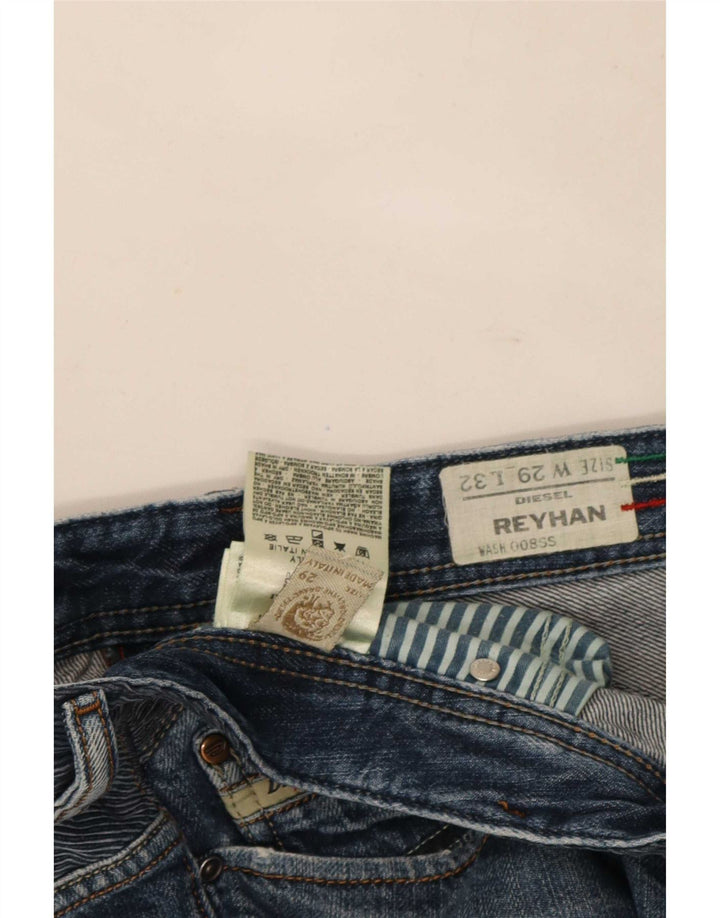 Diesel Herren Reyhan Bootcut Jeans W29 L32 Marineblau Baumwolle