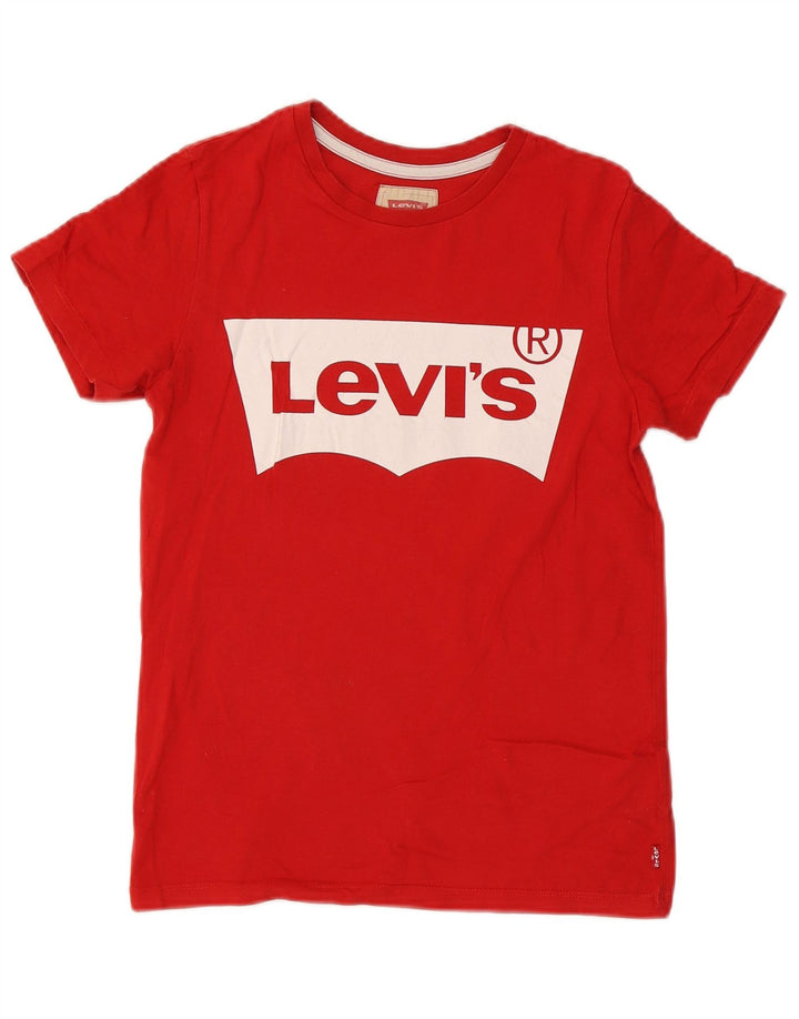 Levi's Jungen-T-Shirt mit Grafik, 13–14 Jahre, rote Baumwolle