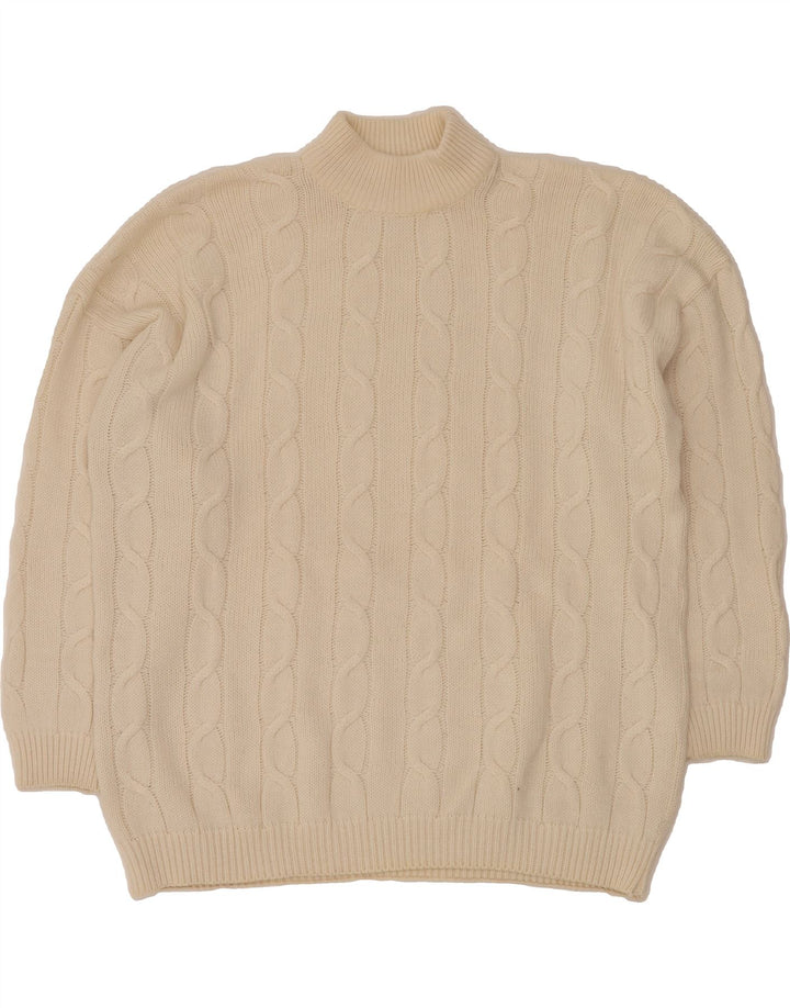 VINTAGE Womens Oversized Turtle Neck Jumper Sweater EU 44/46 XL White Vintage Vintage and Second-Hand Vintage from Messina Hembry 