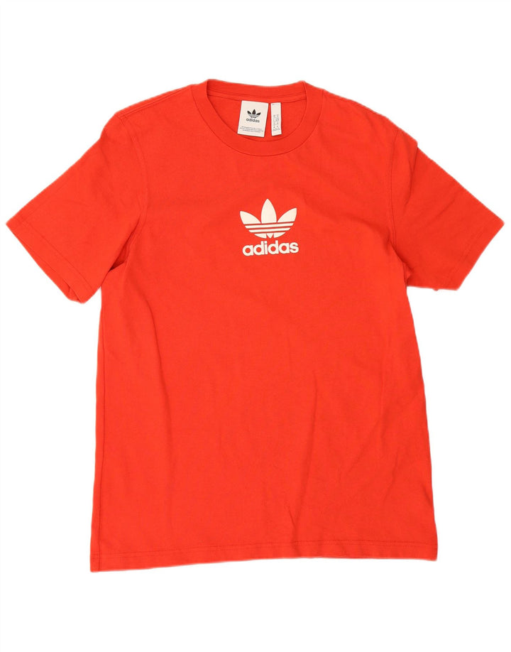Adidas Herren Grafik-T-Shirt aus mittelroter Baumwolle